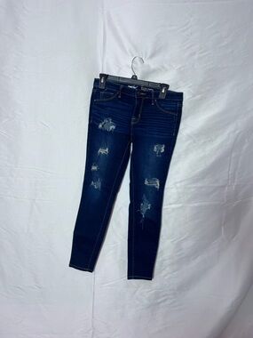 Dark Blue Distressed Women’s Skinny Jeans
